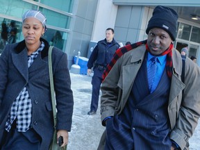 Sean Hosannah and his wife Maria, leave Brampton court on Jan. 30, 2015 after their sentencing hearing for  manslaughter in the death of their daughter Matinah. (Dave Thomas/Toronto Sun)