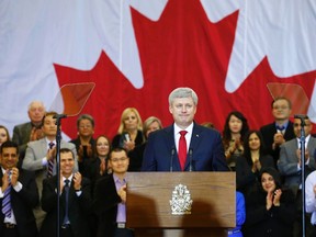 Prime Minister Stephen Harper speaks at a news conference in Richmond Hill, Ontario, January 30, 2015. Canada's main spy agency, the Canadian Security Intelligence Service (CSIS), will get new powers aimed at disrupting potential terror attacks under security legislation unveiled on Friday. (REUTERS/Mark Blinch)