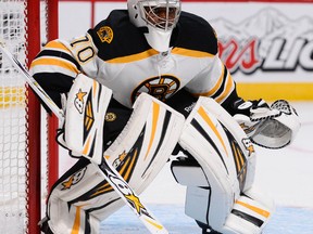 The Bruins called up goaltender Malcolm Subban (pictured) and sent fellow netminder Niklas Svedberg to the minors on Friday. (Martin Chevalier/QMI Agency/Files)