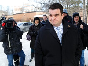 Former MP Dean Del Mastro is pictured outside a Peterborough, Ont., courthouse for sentencing on Elections Canada charges on Jan. 27, 2015. (Clifford Skarstedt/QMI Agency)