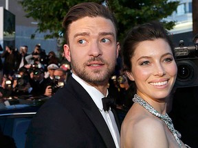 Actor and singer Justin Timberlake and actress Jessica Biel leave after the screening of the film "Inside Llewyn Davis" in competition during the 66th Cannes Film Festival in Cannes May 19, 2013.        REUTERS/Regis Duvignau