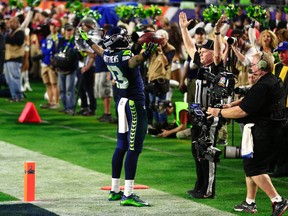 Seattle Seahawks wide receiver Chris Matthews celebrates his touchdown catch during the second quarter in Super Bowl XLIX at University of Phoenix Stadium on Feb. 1, 2015. (Andrew Weber/USA TODAY Sports)