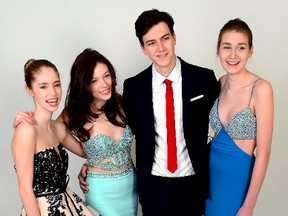 Models Alyssa Tisdale, McKenzi Wilson, Damon Dorati, and Ellen Hendriksen, from Anita Norris Models strut some of the top fashions that promise to make prom night one to remember. Several London businesses have launched the Princess Program while Norris is recruiting candidates for Prom Look 2015. (MORRIS LAMONT, THE LONDON FREE PRESS)