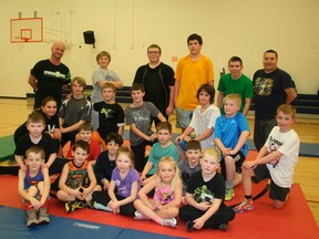 Drayton Valley Legacy Wrestling Club posed for a picture after a pratice last week at the HW Pickup Junior High School.
