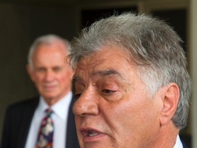 Joe Fontana speaks to the media outside the London courthouse in London, Ont., July 15, 2014. (MIKE HENSEN/QMI Agency)