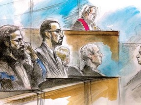 Via rail terror accused Chiheb Esseghaier, left, and Raed Jaser. (PAM DAVIES SKETCH)