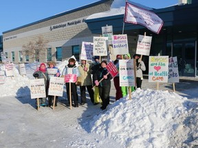 Timmins nurses, members of the Ontario Nurses Association, hit the picket line Friday as they join ONA nurses across Ontario on a strike against Community Care Access Centres.