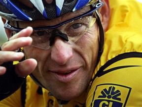 A file picture taken on July 8, 2004 of US Lance Armstrong (US Postal/USA) during the fifth stage of the 91st Tour de France cycling race between Amiens and Chartres. (AFP PHOTO/JOEL SAGET)