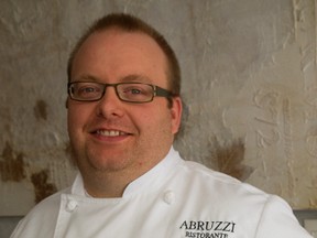 Chef Dave Lamers displays his spaghetti and meatballs selection at Abruzzi, which has become a mainstay on London?s culinary scene. (MIKE HENSEN, The London Free Press)
