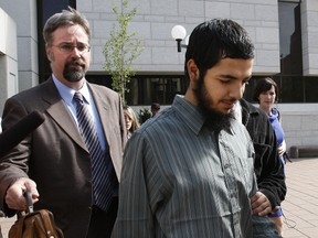 Awso Peshdary (right) leaves Ottawa court with his lawyer, Richard Morris, in 2010. (Tony Caldwell/Ottawa Sun Files)