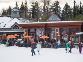 A view of the apres ski scene at the base of Blackcomb Mountain in Whistler, B.C.
 MATT DAY /Postmedia Network