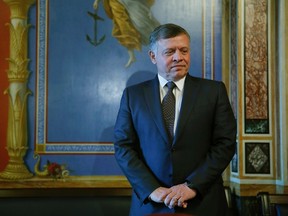 Jordan's King Abdullah awaits to meet with members of the Senate Appropriations Committee in Washington February 3, 2015. (REUTERS/Gary Cameron)