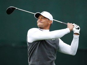 Tiger Woods hits a drive during the second round of the Waste Management Phoenix Open at TPC Scottsdale. (Rob Schumacher/Arizona Republic via USA TODAY Sports)