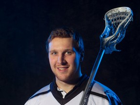 The Edmonton Rush's Ben McIntosh poses for a photo in Edmonton Alta., on Thursday Nov. 20, 2014. McIntosh was the 2014 number-one NLL overall draft pick. David Bloom/Edmonton Sun/QMI Agency