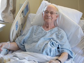 Jim Holt, a former Canadian fighter pilot, rests in his bed at the Elisabeth Bruyere Hospital Thursday, Feb. 6, 2015 (Dani-elle Dube/Ottawa Sun)