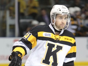 Sam Schutt scored the Kingston Frontenacs' first goal in a 3-2 shootout loss to the host Barrie Colts in OHL action Thursday night. (Whig-Standard file photo)
