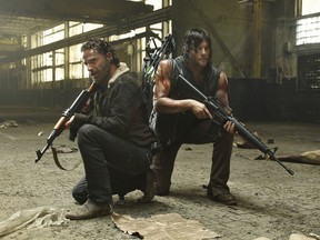 Rick Grimes (Andrew Lincoln) and Daryl Dixon (Norman Reedus) in a scene from The Walking Dead (Handout photo)