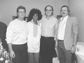 Whitney Houston with Marty Forbes, on her right. (SUPPLIED)