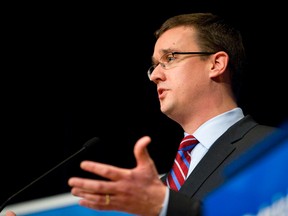 Ontario PC leadership candidate Monte McNaughton takes part in a debate at the London Convention Centre in London, Ont. on Jan. 26, 2015.  (Criag Glover/QMI Angency)