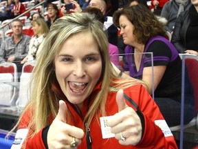 Jennifer Jones is trying her hand at broadcasting this weekend. (DARREN MAKOWICHUK/QMI Agency)