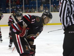 Riley Babkirk scored twice Saturday as the Sarnia Legionnaires knocked off the first place Leamington Flyers 7-4.