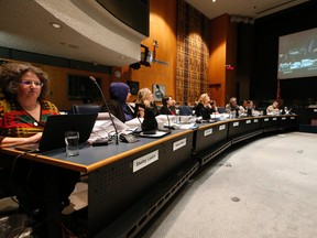 Trustees are pictured at a board meeting last week. (JACK BOLAND, Toronto Sun)