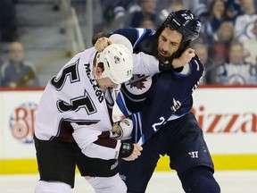 Chris Thorburn became the franchise leader in penalty minutes during Sunday's game against the Avalanche.