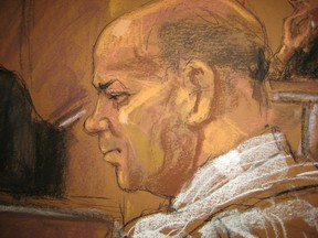 Pedro Hernandez, who is charged with the abduction and murder of Etan Patz, sits during opening statements at the State Supreme Court in New York, in this court sketch taken Jan. 30, 2015. (JANE ROSENBERG/Reuters)