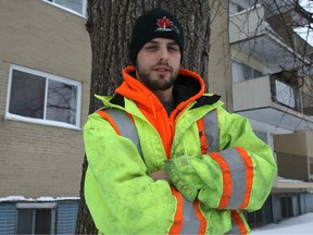 Canal Skateway maintenance worker Cory Legue, 23, is pretty proud of himself after working hard to pull a woman out of Dow's Lake Sunday. Feb. 8, 2015.  He says paramedics who responded took his contact information and told him he may have saved the woman's life.
DOUG HEMPSTEAD/Ottawa Sun/QMI AGENCY