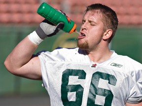 Greg Wojt during Edmonton Eskimos practice at Commonwealth Stadium on September 29, 2010. (JORDAN VERLAGE/EDMONTON SUN/QMI AGENCY)