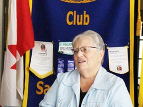 Sarnia-Lambton MP Pat Davidson speaks of her time in politics to the Seaway Kiwanis Club Tuesday. The long-time politician first became involved in municipal government 36 years ago after a drainage issue brought her to council. (BARBARA SIMPSON, The Observer)