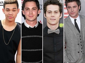 From left: Roshon Fegan, Logan Lerman, Dylan O'Brien and Zac Efron. (WENN.COM)