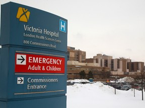 Two patients from Kitchener, a mother and a child, recent refugees from Guinea have been admitted to the isolation ward at Victoria hospital after showing a low fever and reporting themselves to authorities.
They have been tested for the ebola virus and results of the tests are expected Thursday.
Since being admitted their symptoms have disappeared. (Mike Hensen/The London Free Press/QMI Agency)