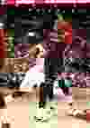 Toronto's DeMar DeRozan bumps into Paul Pierce as Raptors defeat the Washington Wizards 95-93 in Toronto, Ont. on Wednesday February 11, 2015. Michael Peake/Toronto Sun/QMI Agency