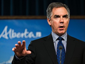 Alberta Premier Jim Prentice speaks about the 2015 budget and the financial problems facing the province at the Alberta Legislature Building in Edmonton, Alta., on Wednesday, Feb. 11, 2015. Codie McLachlan/Edmonton Sun/QMI Agency