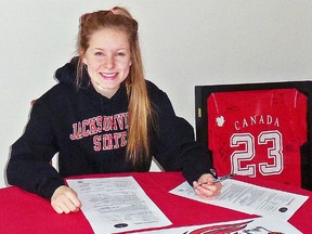 St. Paul Secondary School student-athlete Madison Carruthers inks an NCAA Div 1 soccer deal with Jacksonville State University in Jacksonville, Alabama. (Submitted photo)