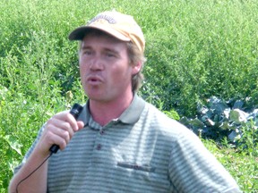 Dr. Darren Robinson, a weed researcher for the University of Guelph, speaking at a growers' meeting. (QMI Agency file photo)