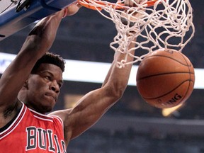 Chicago Bulls guard Jimmy Butler won't be dunking in this year's NBA Skills Challenge. (Reinhold Matay/USA TODAY Sports)