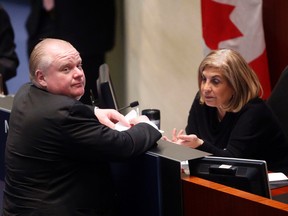 Rob Ford and Speaker Frances Nunziata. (Michael Peake/Toronto Sun files)
