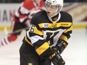 Spencer Watson collected a pair of assists in Wednesday's 3-2 win over the Peterborough Petes, his first game since breaking an ankle in late November. (Whig-Standard file photo)