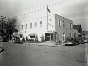 This ca. 1951 photograph shows the exterior of CHLO-AM on the northwest corner of Curtis and Mondamin streets. Feb. 13 is the 45th anniversary of CHLO's move from 680 AM to 1570 AM on the dial. A celebration will be held at the Midtown Tavern. (Scott Studio Collection/courtesy of the Elgin County Archives)