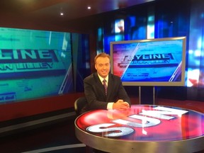 Brian Lilley on the set on his Sun News show Byline.
