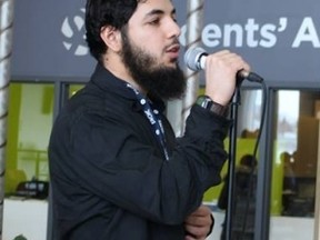Awso Peshdary speaking at an Algonquin Muslim Student Association event. FACEBOOK pic