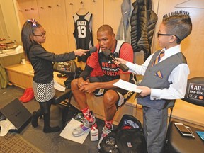 Hopefully these weren’t the reporters that Kevin Durant used some colourful language around Saturday at all-star weekend. (AFP)