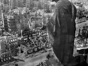 A view from the city hall in Dresden after the city was destroyed by Allied bombing, Feb. 13 to 15, 1945.