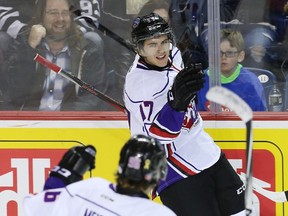 Ottawa 67's forward Travis Konecny, who starred for Team Orr at the CHL top prospects game in January, could be selected late in the first round of the NHL entry draft, around where the Maple Leafs acquired a pick in Sunday's deal with the Predators. (AFP/PHOTO)