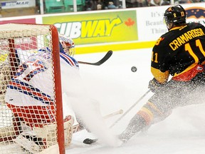 Bulls vs. Kitchener, Monday afternoon at Yardmen Arena. (Don Carr for The Intelligencer)