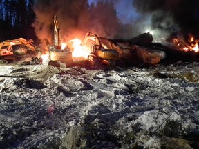This photo was taken from one of the two derailments that occurred in Gogama area within three weeks of each other back in February and March of 2015.