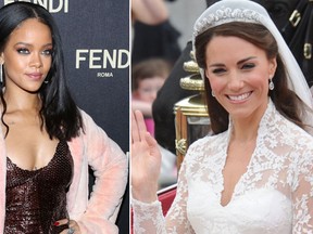 Rihanna recruited Kate Middleton's wedding dress designer to help style her shoot for AnOther Magazine. (WENN.COM)