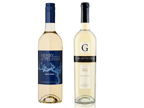 Henry of Pelham Family Estate 2013 Pinot Grigio (L) and Graffigna 2013 Centenario Reserve Pinot Grigio. (Handout)